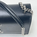 SAINT LAURENT MEDIUM SUNSET IN BLK SMOOTH LEA & SHW