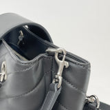 SAINT LAURENT LOULOU SHOPPER TWO WAY GREY LEA & SHW TOTE