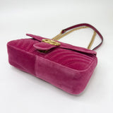 GUCCI MEDIUM MARMONT FLAP BAG IN FUCHSIA VELVET & GHW - BLuxe Boutique