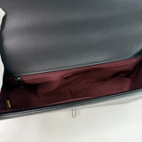 CHANEL LARGE BLK CHEVRON LMSKN LEATHER W RUTHENIUM HW BOY - BLuxe Boutique