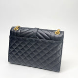 SAINT LAURENT ENVELOPE TWO WAY IN BLK GRAIN DE POUDRE LEA & GHW