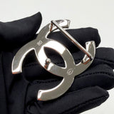 CHANEL REVERSIBLE BLK & WHT LAMBSKIN LEA BELT W SILVER CC BUCKLE