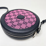 GUCCI PURPLE GG SUPREME CANVAS ROUND CROSSBODY