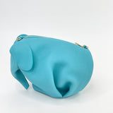 LOEWE ELEPHANT CROSSBODY IN TURQUOISE CALFSKIN LEATHER & GHW