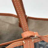 GOYARD ST LOUIS PM BLK COATED CANVAS TOTE + POUCH