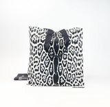 SAINT LAURENT RIVE DROITE BLK/ GREY CABVAS LEOPARD PRINT TOTE