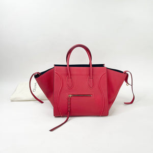 CELINE MEDIUM PHANTOM LUGGAGE IN RED CALF SKIN PEBBLED LEA