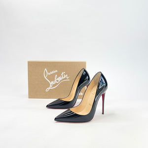 CHRISTIAN LOUBOUTIN BLK PATENT SO KATE PUMPS sz 35