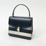 BVLGARI SERPENTI FOREVER TOP HANDLE IN BLK & SILVER LEA W GHW