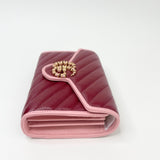 MARMONT TORCHON RED/PINK LEATHER CHAIN WALLET