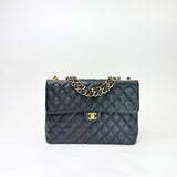 CHANEL SINGLE FLAP JUMBO IN BLK CAVIAR LEA & GHW - BLuxe Boutique
