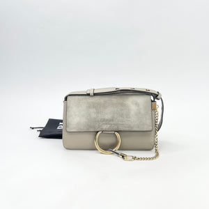 CHLOE FAYE MOTT GREY LEATHER CROSSBODY BAG