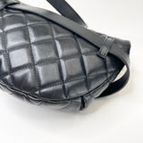 CHANEL BLK QUILTED LMSKIN W SHW BUM/BELT BAG