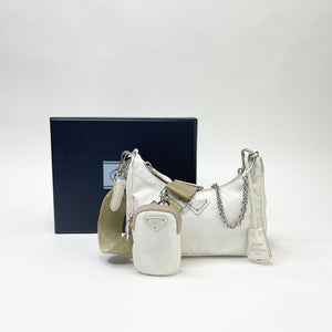 PRADA RE EDITION 2005 WHITE RE NYLON CROSSBODY