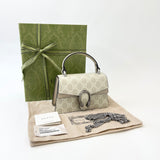 GUCCI TOP HANDLE DIONYSUS SUPER MINI TWO WAY IN OATMEAL SUPREME CANVAS & LEA 
