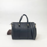 GUCCI JOY BOSTON 2WAY BAG IN BLK MICROGUCCISSIMA LEATHER & SHW