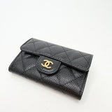 CHANEL CLASSIC FLAP CARD HOLDER/ WALLET IN BLK CAVIAR LEA W GHW - BLuxe Boutique