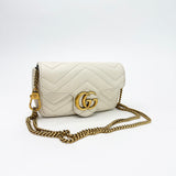GUCCI MARMONT SUPER MINI IN WHT LEA & GHW