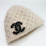 CHANEL BEIGE KNITED CASHMERE BEANIE