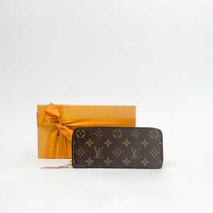 LOUIS VUITTON ROSE BALLERINE & MONOGRAM CLEMENCE WALLET