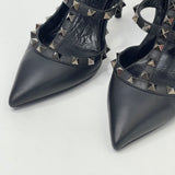 VALENTINO ROCKSTUD NOIR/BLK MATTE LEA PUMPS SZ 38.5