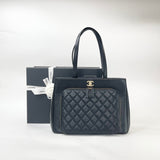 CHANEL BUSINESS AFFINITY LRG BLK CAVIAR LEA & LGHW TOTE