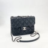 CHANEL SQUARE FLAP BAG IN BLK CAVIAR LEA & SHW