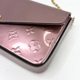 LOUIS VUITTON FELICIE POCHETTE CROSSBODY IN ROSE METALLIC MONO