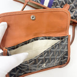 GOYARD ST LOUIS PM BLK COATED CANVAS TOTE + POUCH