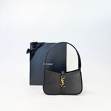 SAINT LAURENT LE 5 A 7 MINI IN BLK BOX CALF LEA & GHW - BLuxe Boutique
