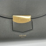 CELINE CONTINENTAL LONG FLAP WALLET IN OLIVE PEBBLED LEA & GHW