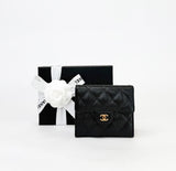 CHANEL CLASSIC FLAP WALLET BLK CAVIAR LEA & GHW