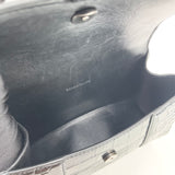BALENCIAGA XS HOURGLASS IN BLK EMBOSSED LEA & MATTE BLK HW