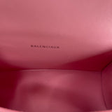 BALENCIAGA XS HOURGLASS IN PINK CROC EMBOSSED LEA