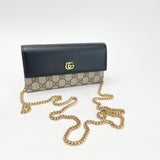 GUCCI MARMONT BLK & SUPREME CHAIN WALLET