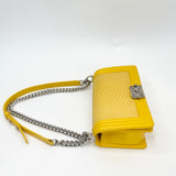 PRE LOVED CHANEL MEDIUM BOY IN YELLOW PYTHON LEA W RHW