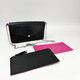 LOUIS VUITTON FELICIE POCHETTE CROSSBODY IN BLK EPI + 2 INSERTS
