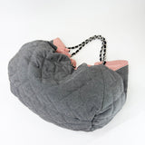 CHANEL COCO CABAS DRAWSTRING QUILTED DENIM HOBO TOTE