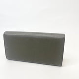 CELINE CONTINENTAL LONG FLAP WALLET IN OLIVE PEBBLED LEA & GHW