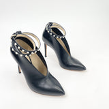 JIMMY CHOO LARK BLK LEA BOOTIES sz 34