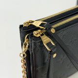 LOUIS VUITTON DOUBLE ZIP POCHETTE CROSSBODY IN BLK EMPREINTE LEA