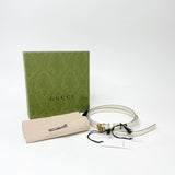 GUCCI WHT/ CRM PATENT LEA MARMONT THIN BELT