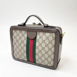 GUCCI OPHIDIA SUPREME CANVAS SQUARE TOP HANDLE & CROSSBODY