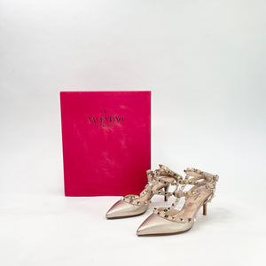 VALENTINO ROCKSTUD BRONZE PUMPS 65mm sz 34.5