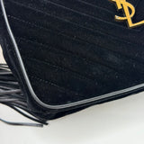 SAINT LAURENT LOU CAMERA CROSSBODY IN BLK VELVET & GHW - BLuxe Boutique