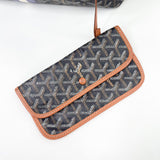 GOYARD ST LOUIS PM BLK COATED CANVAS TOTE + POUCH