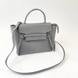 CELINE MICRO BELT BAG IN GREY PEBBLED LEA