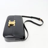 CELINE CLAUDE TRIOMPHE BLK LEA SHOULDER BAG - BLuxe Boutique