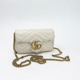 GUCCI MARMONT SUPER MINI IN WHT LEA & GHW