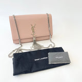 SAINT LAURENT KATE TASSEL IN LT PINK SMOOTH LEA & SHW